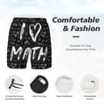 thumbnail image 3 of Balery I love Math Bañador para hombre, shorts de playa de secado rápido con entrepierna y forro de compresión-Large, 3 of 6
