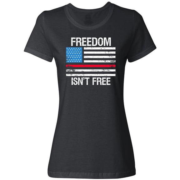 Inktastic Grunge American Flag Freedom Isn't Free Women's T-Shirt