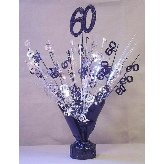 6 BALLOON WEIGHTS - 14" BLACK 60 w/BLACK & SILVER SPRAY