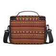 thumbnail image 3 of Geometric Stripe Red Pattern Insulated Lunch Box for Women Men, Medium Leakproof Cooler Bag with Adjustable Strap, 10"x6.7"x8", 3 of 6