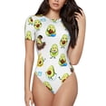 thumbnail image 1 of Balery Funny Avocado In Mexican Clothes Body de cuello redondo de manga corta para mujer Tops de manga corta Tops básicos-XX-Large, 1 of 7