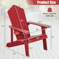thumbnail image 3 of Costway Patio HIPS Adirondack Chair with Cup Holder Weather Resistant Outdoor 380 LBS Red, 3 of 12