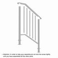 thumbnail image 4 of Handrails for Outdoor Steps  Iron Handrail Fits 2 Step  Transitional Handrail with Installation Kit  White, 4 of 5