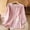Pink, variant on Zysthvn 3/4 Sleeve Women Shirt Embroidered Cotton Blend Plus Size Casual Women T Shirt Crew Neck Solid Breathable