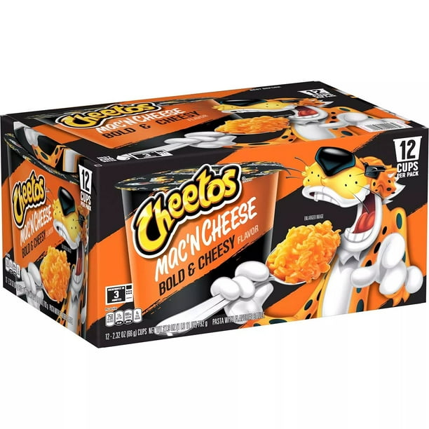 Cheetos Mac 'n Cheese Bold & Cheesy Cups, 2.32 Ounce (Pack of 12 ...