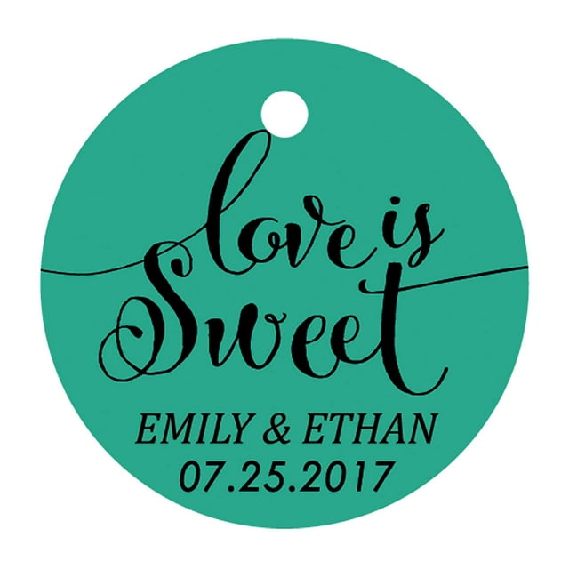 100 PCS Love is Sweet Customized Hang Tags Personalized Wedding Favor Gift Paper Tag