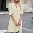 thumbnail image 5 of Women's Ruffle Sleeve Dress - V Neck Casual Flowing Dress 2025 A Line Summer Dress, 5 of 8