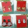 thumbnail image 4 of Joyas navideñas moda encantadora aleación gotas de aceite alce pendientes de nieve dibujos animados pendientes creativos joyas de pareja regalos de San Valentín, 4 of 5