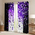thumbnail image 2 of Manfei Geometric Plaid Grid Boy Girl Blackout Curtains Set of 2 (52x84 Each),Bling Glitter Window Curtains,Black Purple Curtains and Drapes,Lightweight Room Decor, 2 of 6