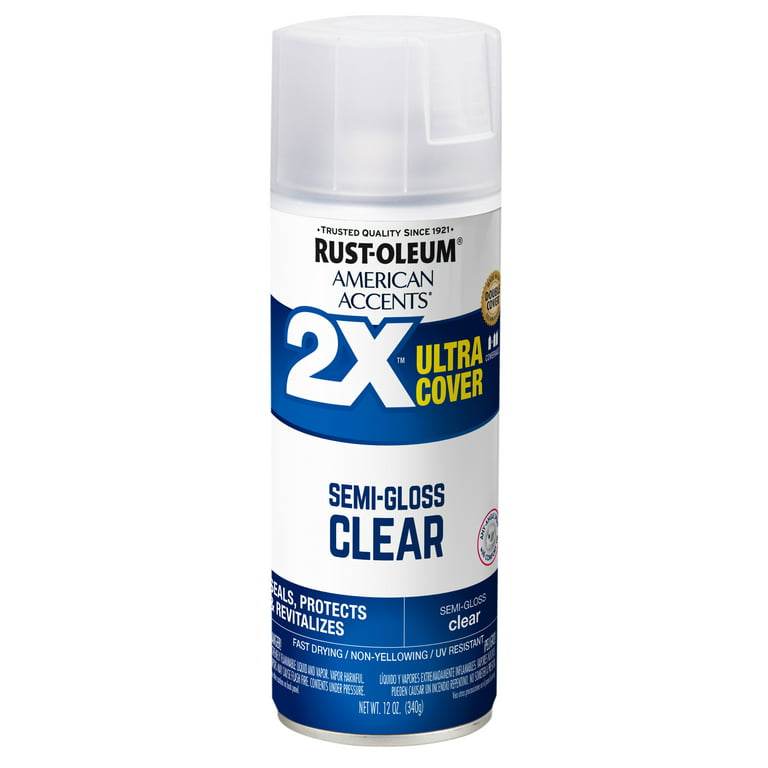 Clear, Rust-Oleum American Accents 2X Ultra Cover Semi-Gloss Spray Paint-  12 oz