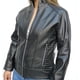 thumbnail image 2 of Chamarra de piel negra estilo bomber con líneas y bolsas al frente para dama Castelli Leather Authentic Pamela Bomber con cuello alto, 2 of 4