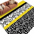 thumbnail image 2 of 6'x9' Area Rugs, Black Yellow Indoor Outdoor Area Rug for Living Room Bedroom, Garden Floral Stripe Aesthetic Flower Boho Washable Bathroom Rugs Kitchen Floor Carpet Mats Home Decor Aesthetic, 2 of 8