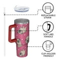 thumbnail image 4 of OBREWU Cartoon Pug Dog Tumbler with Handle and Lid,Cartoon Pug Dog 40oz Double Wall Vacuum Insulated Tumbler,Cups Gift for Women and Men, 4 of 7