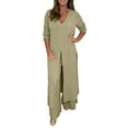 thumbnail image 1 of Kcodviy Ensemble Décontracté pour Femmes en Mousseline, Long, Coupe Ajustée, Manches, Pantalon, Deux Pièces, Pantalon de Survêtement en Polyester, Ensemble pour Femmes, 1 of 6