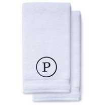 Monogrammed Hand Towels for Bathroom Kitchen Makeup | Personalized Gift for Wedding-Bridal | Classic Font Custom Luxury Turkish Towel | Spa Collection, Oversized, 16 X 30 Inch, Set of 2