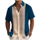 thumbnail image 2 of Playera Elvqul para Hombre Manga Corta Economicas Patchwork con Solapa Azul, 2 of 6
