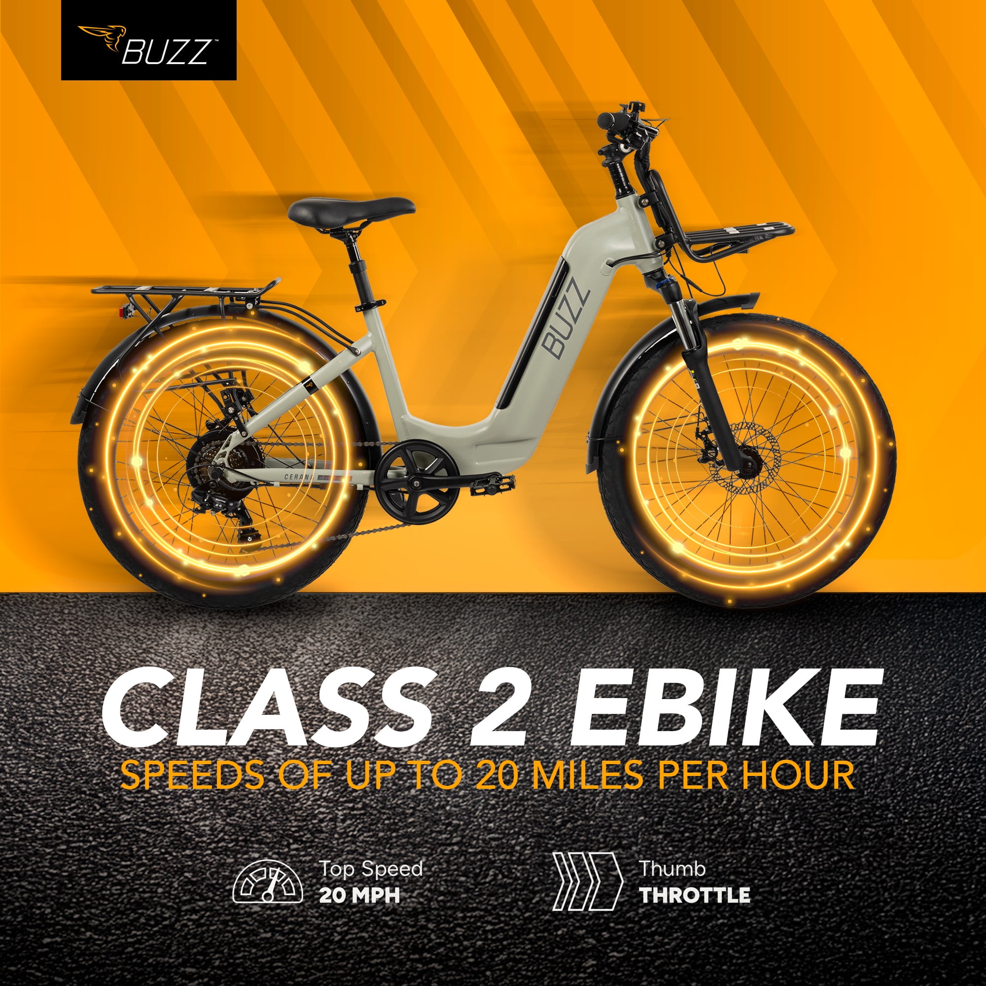 Buzz 24" Cerana 2 48V Electric Bike, Fits Riders 60"+, Moss Green, Adult, Unisex