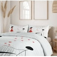 thumbnail image 6 of Ambesonne Minimalist Duvet Cover Set, Couple with Hearts, 2-Calking, Black White and Red, 6 of 7