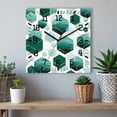 thumbnail image 6 of Turquoise Marble Wooden Wall Clock Silent Non Ticking, Gold White Geometric Hexagon Modern Square Wall Clocks Battery Operated, Decor Clock for Home Office, Living Room, Kitchen, 10 Inch, 6 of 9