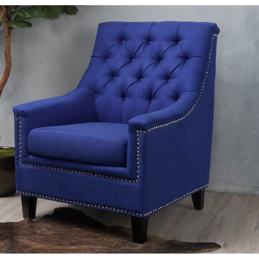 Tufted Club Chair in Navy Blue - Walmart.com - Walmart.com