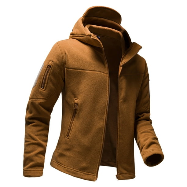 Mens Fashion Business Solid Multi Pocket Hood Leisure Large Zipper Jacket 3 Layer Jacket