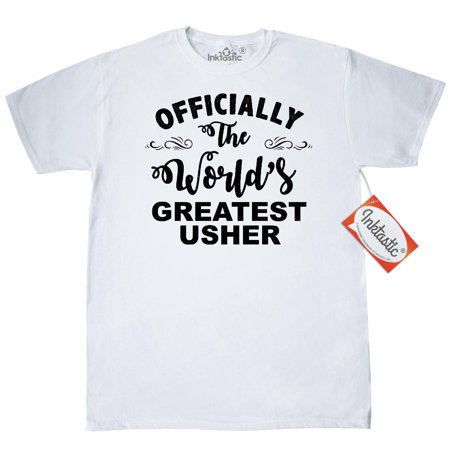 Inktastic Officially The World's Greatest Usher T-Shirt Best Mens Adult Clothing Apparel Tees (Presents For Ushers And Best Man)