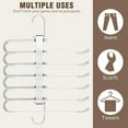 thumbnail image 7 of MIOCLYD Space Saving 6 Tier Pant Hangers, 2-Pack Closet Organizer and Pants Rack with 360° Swivel Hook – Anti-Slip Stainless Steel Leggings and Scarf Holder, White, 7 of 7