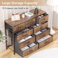thumbnail image 3 of Rustic brown mesa de TV cómoda: 10 fabric cajones, wood top, ample almacenamiento, anti - tip, adjustable feet para up to 55 - pulgada tvs, 47.2 pulgadas de anchura, 3 of 6
