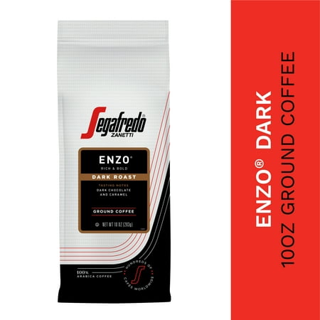 Segafredo Zanetti 100% Arabica Ground Coffee, Enzo Dark Roast, 10 oz