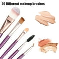 thumbnail image 2 of 1 juego de brochas de maquillaje de viaje, brocha para sombra de ojos, brocha para colorete corrector de contorno de base, fibra sintética, púrpura, 2 of 7