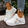 thumbnail image 2 of Rokment Womens Memory Foam Platform White Fashion Sneakers Walking Running Shoes 2026 Spring Fall Trendy Comfortable Leather Chunky Tennis Casual Shoes Khaki Size 6.5, 2 of 6
