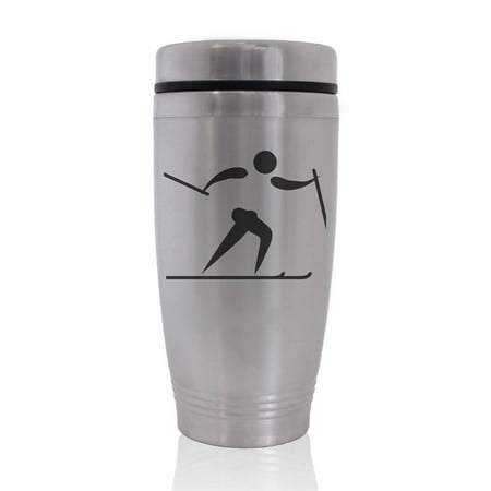 Commuter Travel Coffee Mug - Skier Cross Country (Best Gifts For Cross Country Skiers)