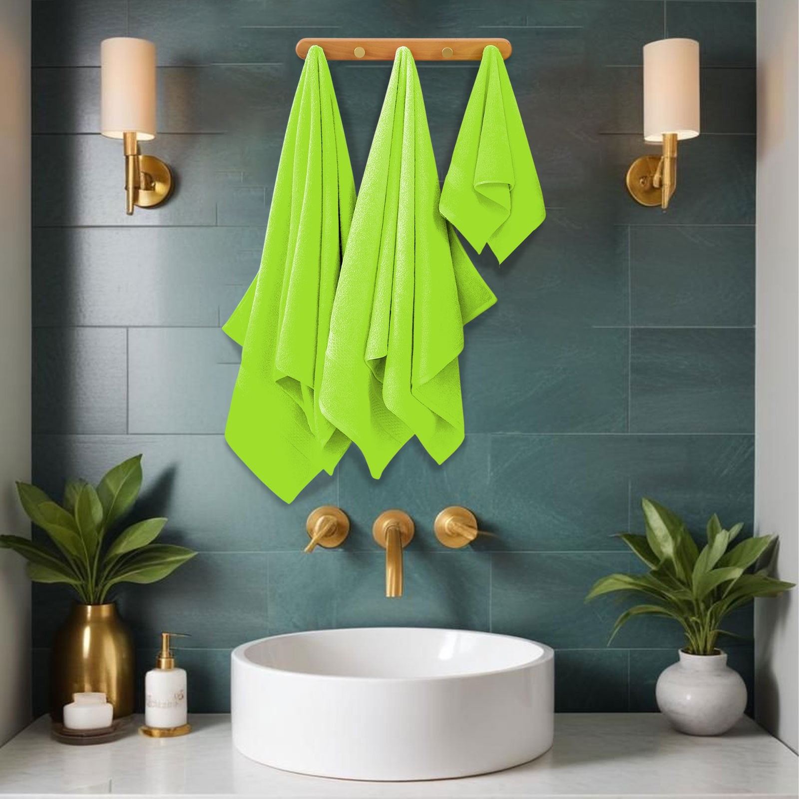 Hvmvliv Cotton Bath Towels Cotton Plain Gift Set Towel Multicolor Soft Absorbent Household Bath Towel Towel Green