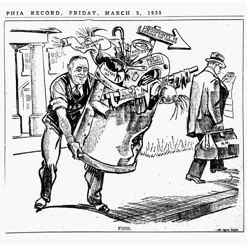 Cartoon Fdr 1933. Ncartoon Depicting Newly Elected President Franklin