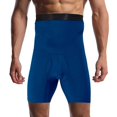 thumbnail image 5 of Men's High-Waist Compression Running Tights with Double-Layer Shorts, Solid Color Athletic Training Pants, 5 of 5