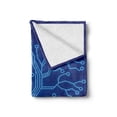 thumbnail image 2 of Programmer Soft Flannel Fleece Blanket, Computer System Tech Network Internet Related Circuit Board Tree, Cozy Plush for Indoor and Outdoor Use, 70" x 90", Dark Lavender and Sea Blue, by Ambesonne, 2 of 6