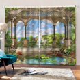 thumbnail image 3 of Rideau avec Motif Vue sur la Mer Décoration Rideau Imprimé Lavable en Machine, 3 of 8