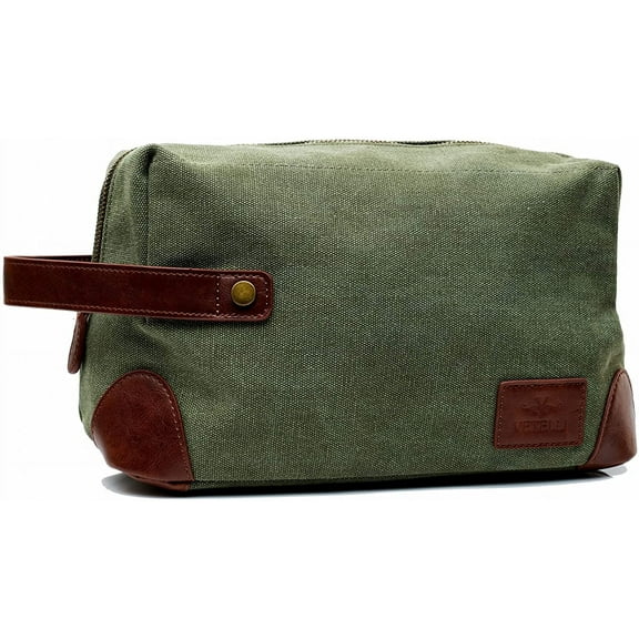 Vetelli Marco Vintage Canvas Toiletry Bag for Men Waterproof Canvas Dopp Kit