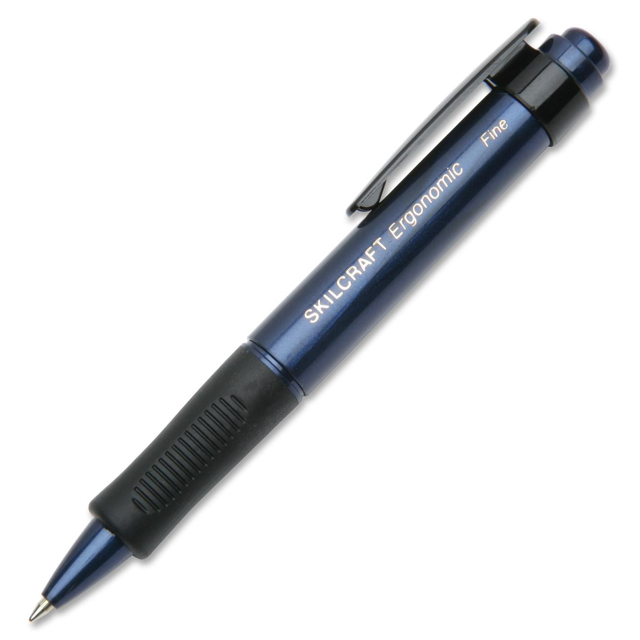 Skilcraft Retractable Wide Body Ballpoint Pen Blue Ink Blue Barrel
