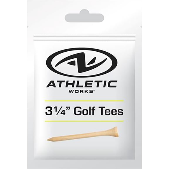 Athletic Works Bamboo Golf Tees, 3.25", Natural Finish, 5-Count  Durable Eco-Friendly Tees for Drivers on Par 4s & 5s