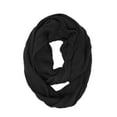 thumbnail image 2 of Wrapables® Winter Warm Cable Knit Infinity Scarf and Faux Fur Pom Pom Beanie Set, Black, 2 of 8