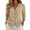 Khaki, variant on Cotton Linen Tops for Women Short Sleeve Button Down Shirts V Neck Vest Blouses Summer Casual Lightweight Outfits 2026