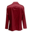 thumbnail image 4 of Satin Blouses for Women Dressy Business Casual Tops Elegant Cowl Neck Long Sleeve Work Shirt Red XL, 4 of 5