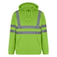 thumbnail image 4 of Miluxas Hi Vis Hoodie for Men Safety Hoodies for Men Reflective with Bottom, High Visibility Hoodie for Men with Construction Worker, Meets ANSI, Green, 4 of 6