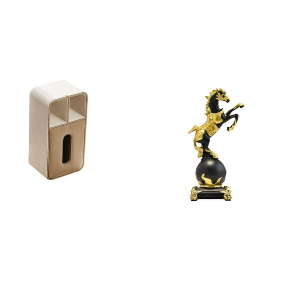 Colección de esculturas y fundas rectangulares multiusos para caja de pañuelos, ideal para oficina, dormitorio, sala de estar, centro de mesa y adorno