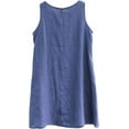 thumbnail image 3 of Amazhiyu Women's Linen Sleeveless Shift Dress with Pockets Crew Neck Casual Tank Dress, 3 of 7
