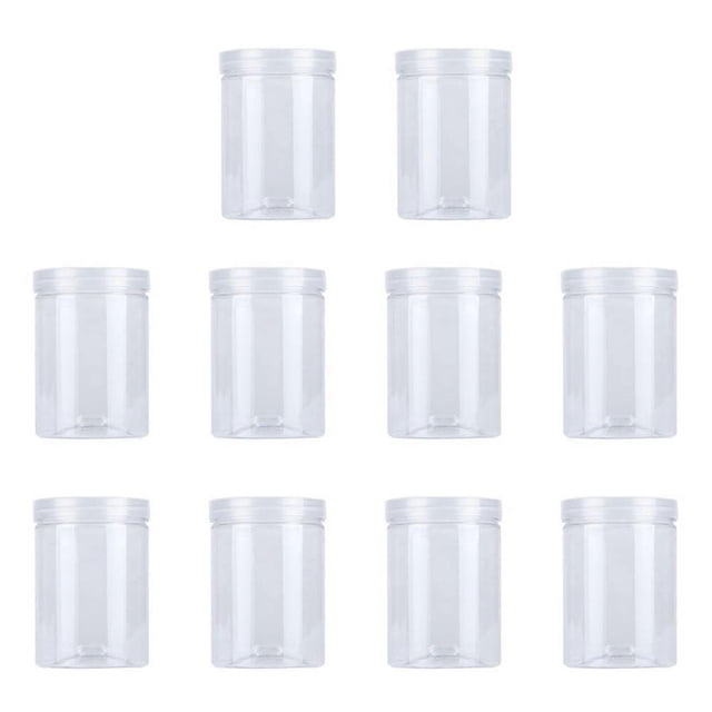 10 Pcs 500Ml Food Jar Sealed parent Plastic Kitchen Can Snacks Containers with Lid for Candy Co