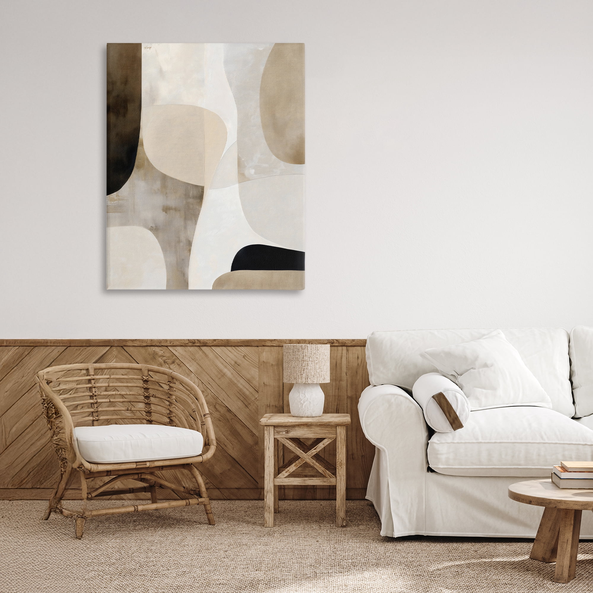 Stupell Industries Tan Shapes Organic Balance Canvas Wall Art, design by Ink Drop Loft