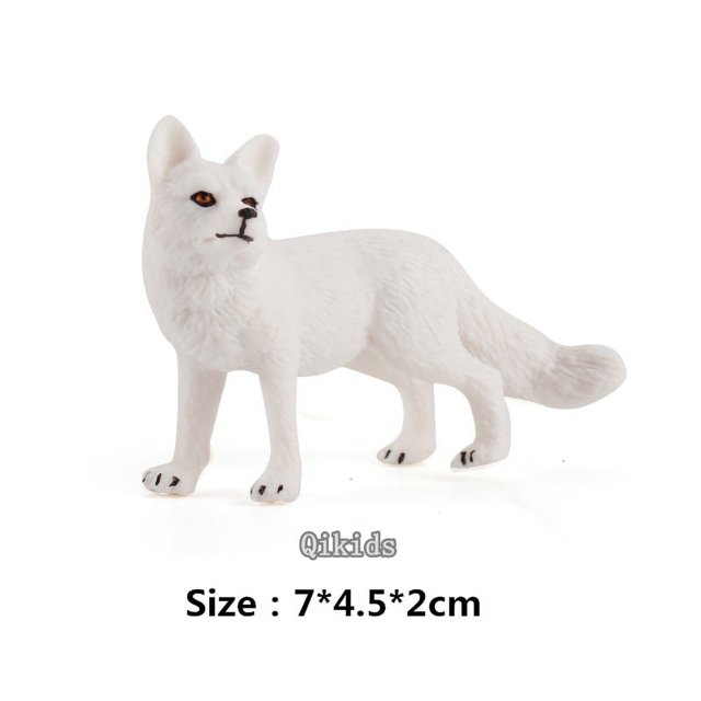 Figuras de acción de animales sólidos en miniatura simuladas, lindas figuras de zorro rojo y zorro blanco, juguetes para niños, figuras de colección de regalo