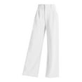 thumbnail image 3 of Jxximdong Palazzo Pants for Women, Trousers Solid Color Thin Pocket High Waist Wide Leg Pants Suit Pants Casual Pants, White Womens Casual Trousers, 3 of 3